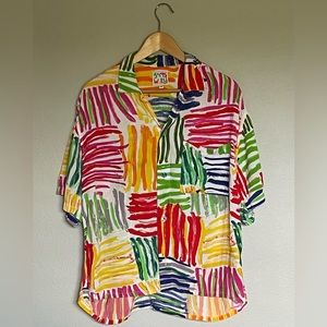 Jams World pattern button up, slightly worn, color: multi, size: M